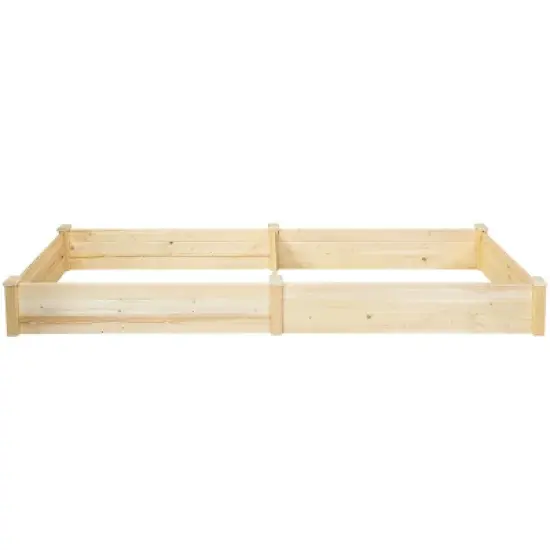 Tangkula Raised Garden Bed Planter Wooden Elevated Vegetable Flower Rectangular Kit Box image {6}