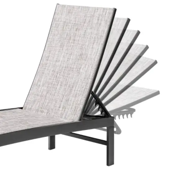 3pc Outdoor Aluminum Lounge Chairs with Side Table - Off-White - Crestlive Products image {6}