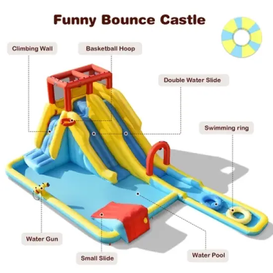 Costway 7 in 1 Inflatable Dual Slide Water Park Climbing Bouncer image {8}