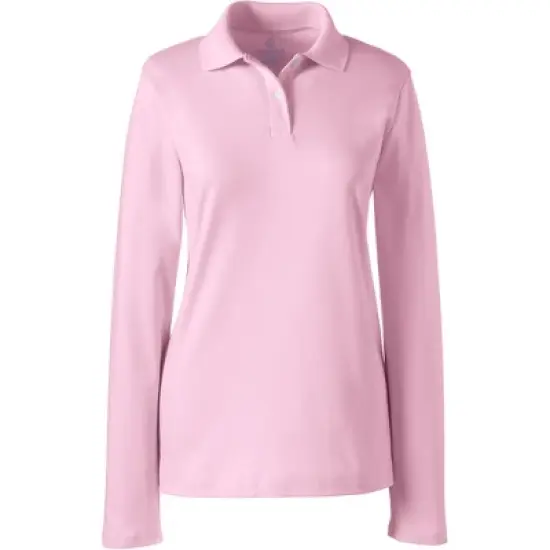 Lands' End School Uniform Women's Long Sleeve Feminine Fit Mesh Polo Shirt image {11}