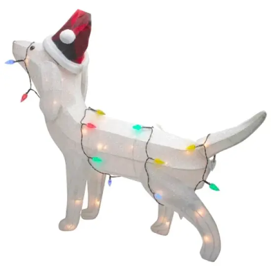Northlight LED Lighted Dachshund Dog in Santa Hat Outdoor Christmas Decoration - 32" - Multicolor image {3}