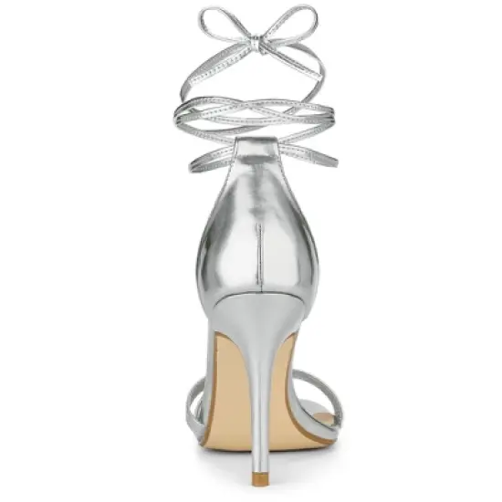 Allegra K Women's Open Toe Lace Up Stiletto Heels Sandals image {3}