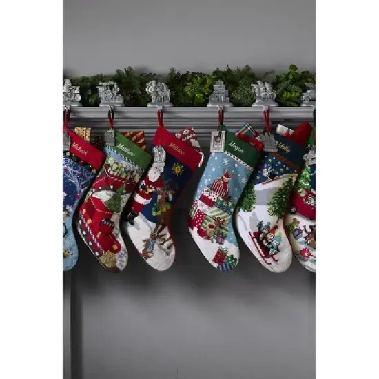 Lands' End Needlepoint  Christmas Stocking image {2}