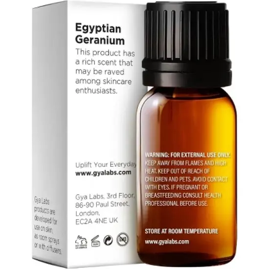 Gya Labs Egyptian Geranium Essential Oil -  0.34 Fl Oz - Aromatherapy image {1}