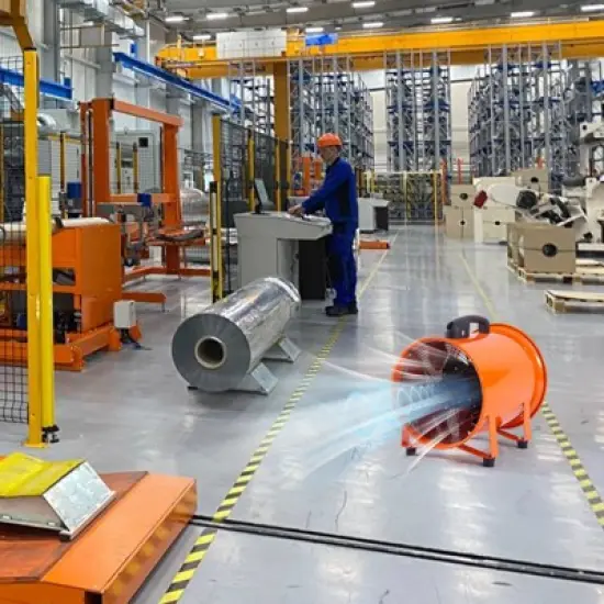 3500CFM Portable Air Blower w/ 33ft Hose - 12" 580W Heavy-Duty Industrial Fan for Warehouse Ventilation, Dust/Chemical Exhaust & Job Sites image {2}