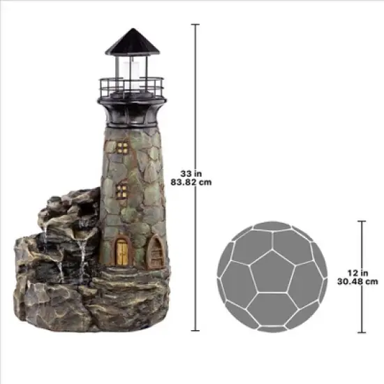 Design Toscano Seaside Lighthouse LED Illuminated Cascading Garden Fountain image {7}