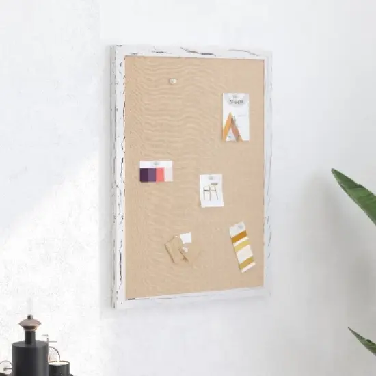Merrick Lane Linen Display Board with Wooden Frame and Push Pins image {3}