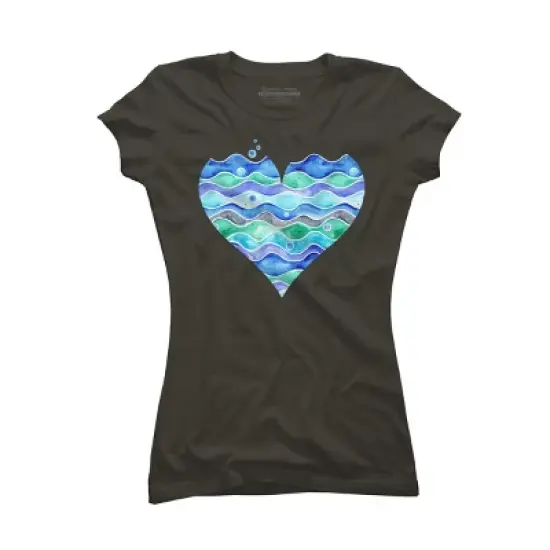 Junior's Design By Humans A Sea of Love (white) By Timone T-Shirt image {6}