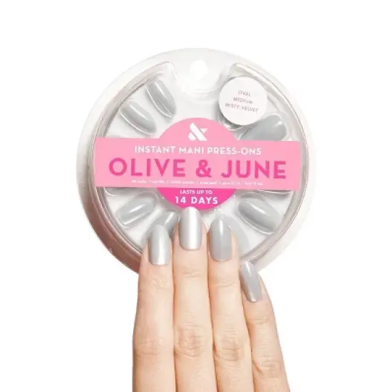 Olive & June Press-On Fake Nails - M Oval - Misty Velvet - 42ct image {3}