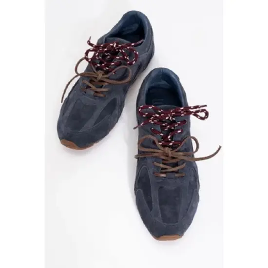 Selena - Navy Blue Suede Leather Sneakers (Women) | Forever & Always Shoes image {1}