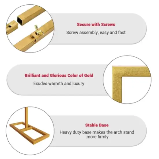 Nasitip 8FTx8FT Wedding Arch Backdrop Stand Square Metal Rectangular Arch Frame Balloon Arch Stand for Wedding Birthday Party image {2}