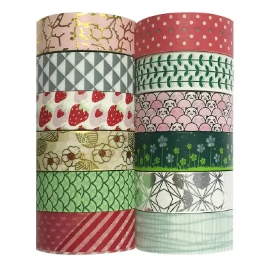 Wrapables Washi Masking Tape Collection, Set of 12 WPSET04 image {10}
