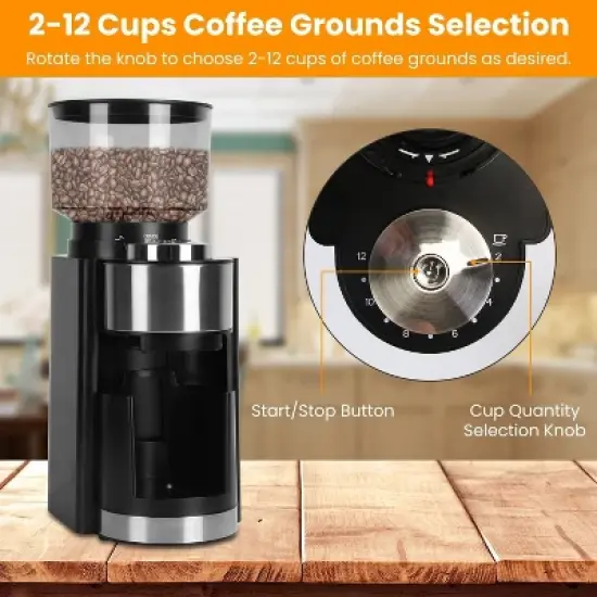 Mojgar Coffee Grinder Electric Coffee Bean Grinder with 25 Grind Settings 12 Cups Selection image {4}