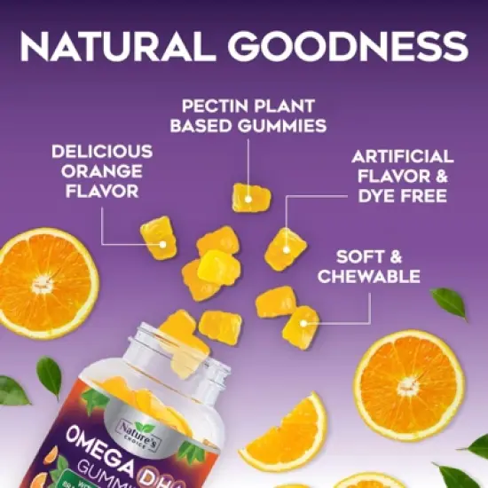 Omega 3 Fish Oil Gummies, Triple Strength Omega 3 Gummy Vitamins, High Absorption EPA, DHA Fatty Acids & Heart Health, 120 Gummies By Nature's Choice image {4}