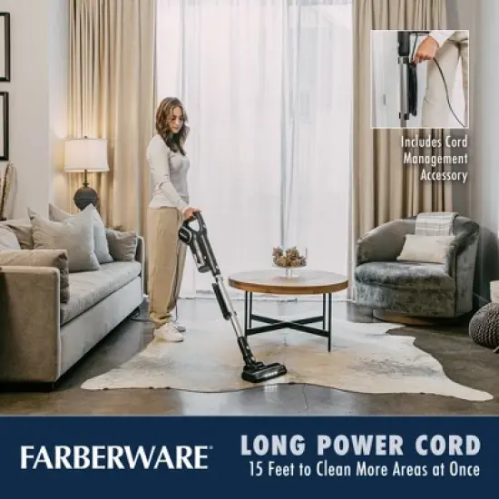Farberware Classic Stick Vacuum Cleaner, Powerful Suction and Lighted Motor Brush for Carpet and Hard Floors image {5}