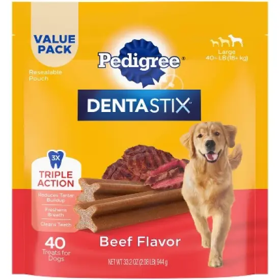 Pedigree Beef Flavor Dentastix Large Dental Dog Treats image {10}