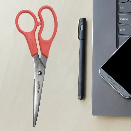 Westcott Value Line Stainless Steel Shears 8" Long Red 40618 image {3}