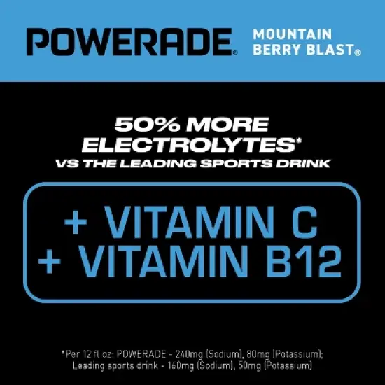 POWERADE Mountain Berry Blast Sports Drink - 8pk/20 fl oz Bottles image {3}