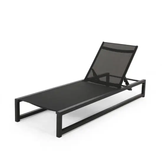 Modesta Patio Aluminum Chaise Lounge with Mesh Seating - Christopher Knight Home image {6}