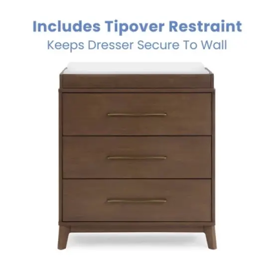 Delta Children Spencer 3 Drawer Dresser with Changing Topper image {5}