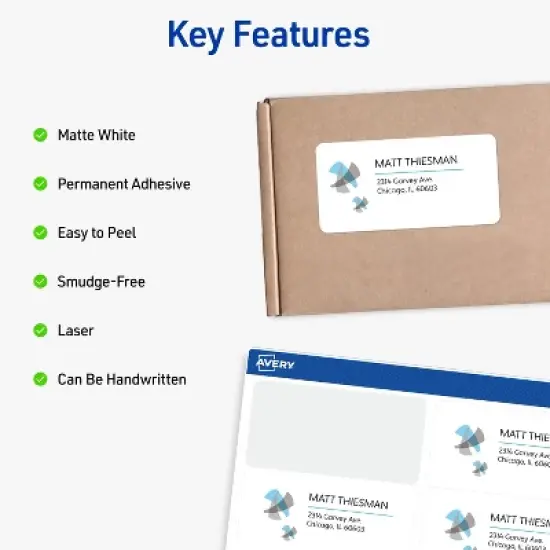 Avery Shipping Labels, 2" x 4", White, 2,500 Labels (5963) image {2}