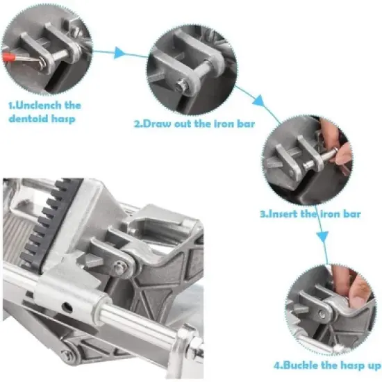 ROVSUN Commercial Vegetable Chopper French Fry Cutter Potato Slicer with 1/2'', 3/8'', 1/4'', 8-Wedge Blades and Pusher Blocks for Home Kitchen image {5}
