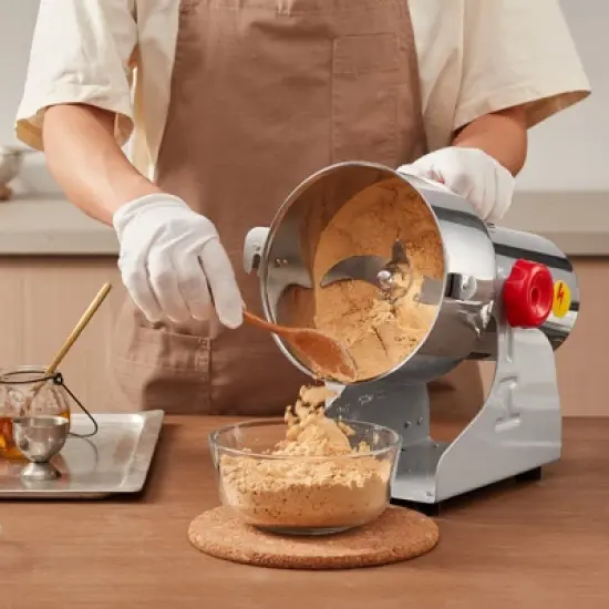 VEVOR 1000g Electric Grain Mill Grinder, High Speed 3000W Commercial Spice Grinders, Stainless Steel Pulverizer Powder Machine image {1}