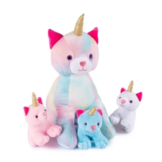 Plush Creations Stuffed Mommy Kitty Unicorn with 3 Kittens in her Tummy image {6}