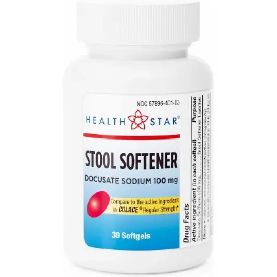 Geri Care Stool Softener Docusate Sodium 100mg Softgels, 30 Count image {6}