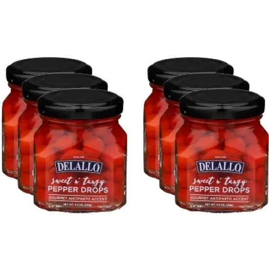 Delallo Sweet n' Tangy Pepper Drops - Case 6 - 4.3 oz image {2}
