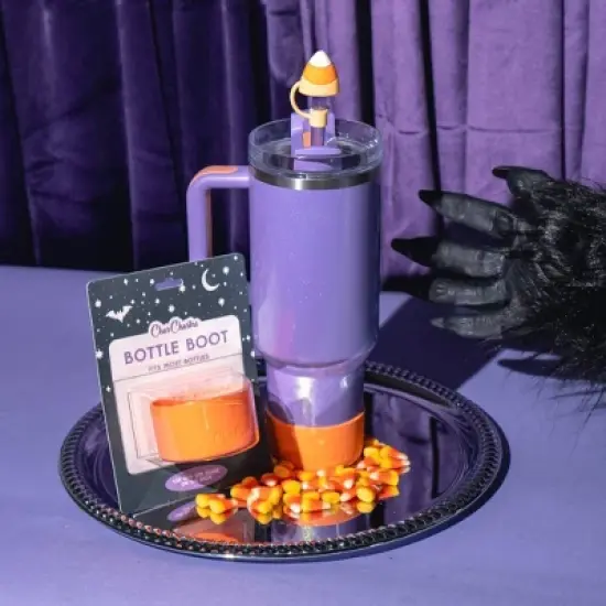 CharCharms Halloween Water Bottle Boot Pink/Orange image {1}