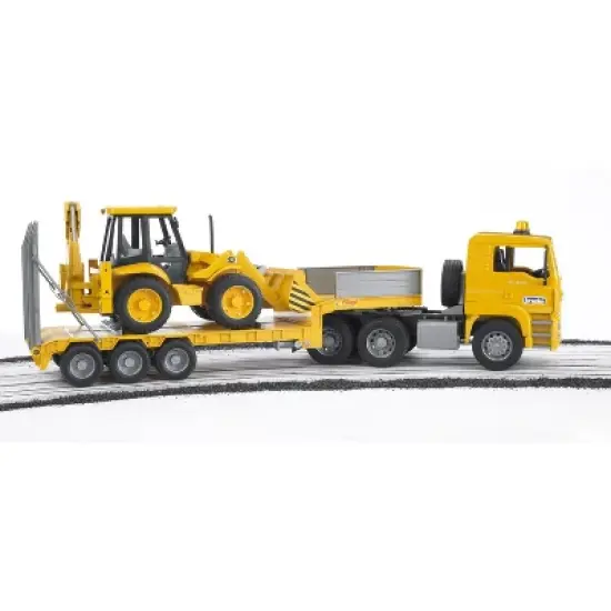 Bruder MAN TGA Low Loader Truck with JCB Backhoe Loader image {6}