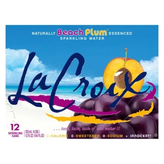 La Croix Beach Plum Sparkling Water - Case of 2/12 pack, 12 oz image {2}
