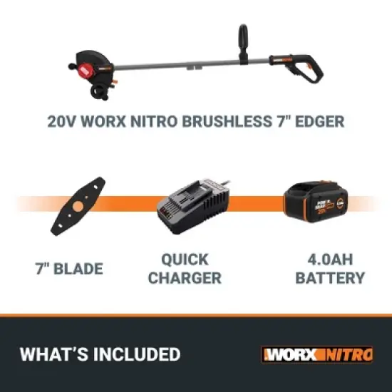 Worx Nitro WG898 20V Brushless 7" Cordless Edger image {8}