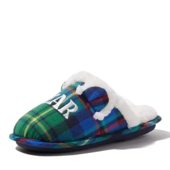 Dearfoams Kids Lil Bear Plaid Scuff Slipper image {2}