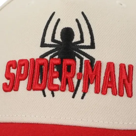 Ultimate Spider-Man Spider Logo Men's White & Red A-Frame Snapback Hat image {6}
