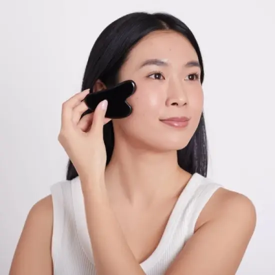 Plum Beauty Obsidian Gua Sha Stone image {3}