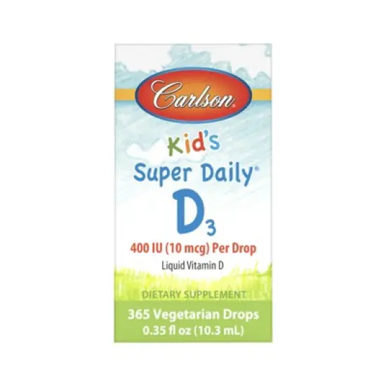 Carlson - Kid's Super Daily D3, Vitamin D Drops, 400 IU (10 mcg) per Drop, Vegetarian, Unflavored image {3}