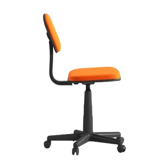 Flash Furniture Low Back Light Orange Adjustable Student Swivel Task Office Chair with Padded Mesh Seat and Back - Homeschool Study Chair image {6}