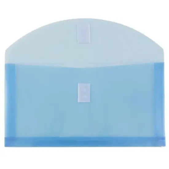 JAM Paper 5 1/4'' x 10'' 12pk Plastic Envelopes with Hook & Loop Closure, 1" Expansion image {1}