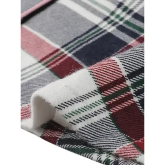 cheibear Womens Button Down Plaid Heart Printed Shirtdress Sleepshirt Loungewear Pajama Shirt Dress image {4}