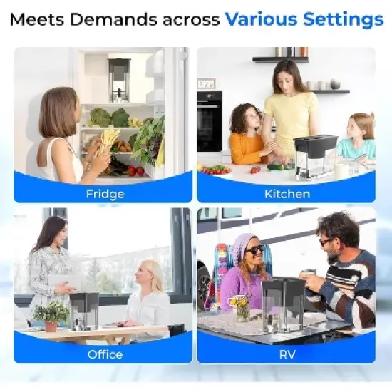 Waterdrop 35-Cup Slim Water Filter Dispenser, Black (with 1 Filter) image {9}