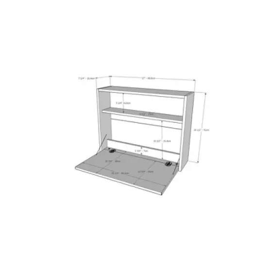 Slim Small Wall Mounted Secretary Desk Black - Nexera image {7}