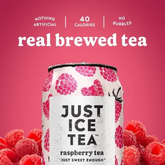 JUST ICE TEA Raspberry Black Tea - 4pk/12 fl oz Cans image {2}
