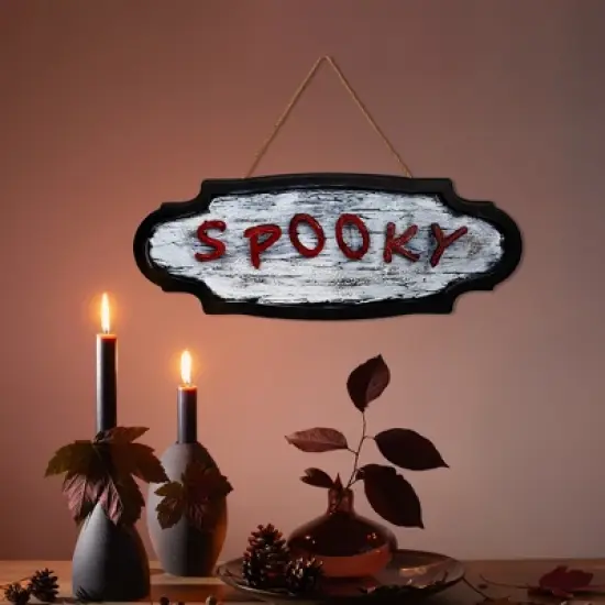 Northlight Animated Sound Activated 'Spooky' Halloween Sign - 20.5" image {1}