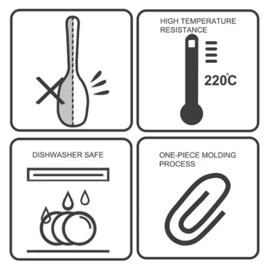 Unique Bargains Heat Resistant Ergonomic Handle Non-Stick Dishwasher Safe Soup Kitchen Spoon 8.7 Inch 1 Pc image {2}