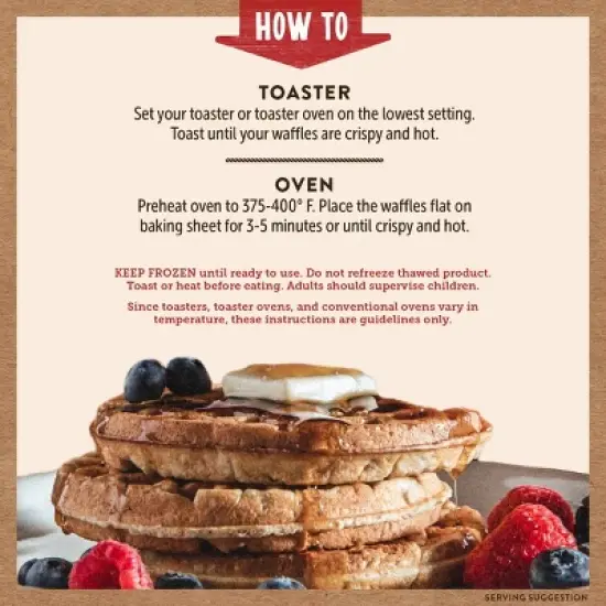 Kodiak  Frozen Power Waffles Buttermilk & Vanilla -13.4oz/10ct image {4}