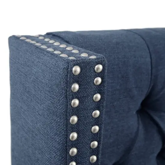 Queen Janice Upholstered Headboard Navy - Madison Park image {4}