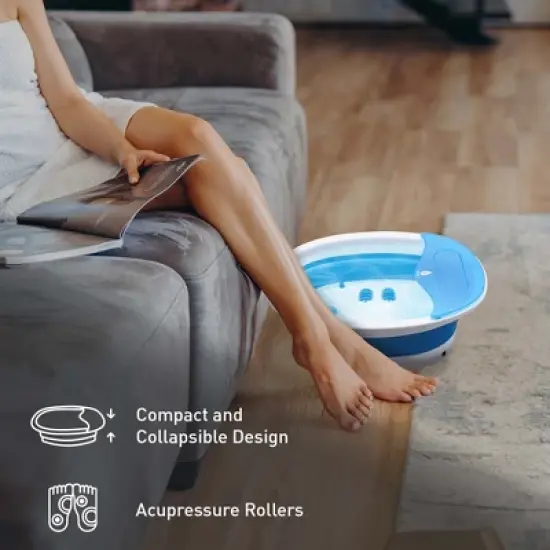 Home Comfort Bundle &ndash; Pursonic 3-Setting Electric Heating Pad & Compact, Collapsible Footbath Spa Massager image {2}