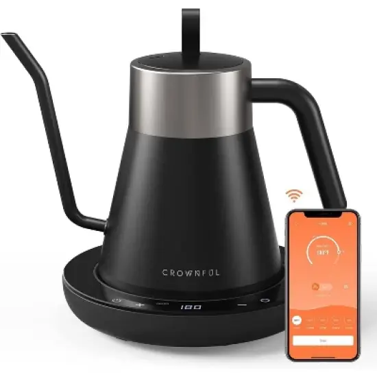 CROWNFUL Smart Electric Gooseneck Kettle with 4 Variable Presets, &plusmn;1℉ Temperature Control image {10}